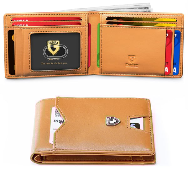 🔥Men's Ultra-Thin Leather Stitching Wallet -✨Simple Carbon Fiber Bi-Fold