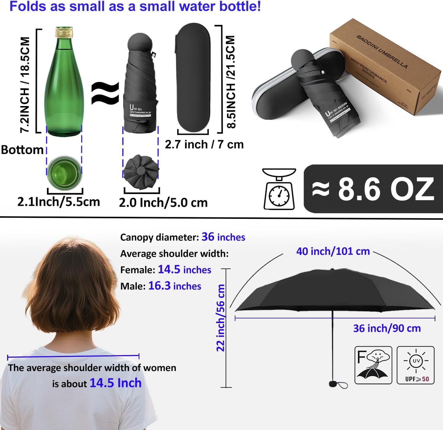 🎁Super Sale💞Mini Wallet Umbrella with Box
