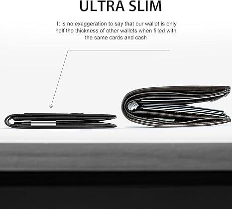 🔥Men's Ultra-Thin Leather Stitching Wallet -✨Simple Carbon Fiber Bi-Fold