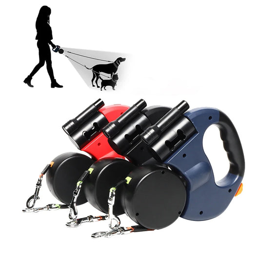 ✨Hot New Arrivals🔥360 Degree Tangle-Free Automatic Double Pet Leash with LED Light